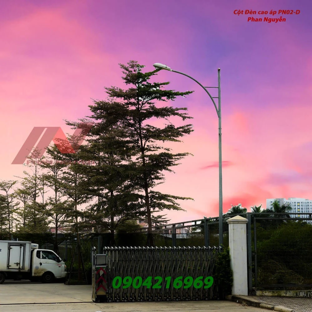 Cột đèn cao áp liền cần Cột đèn cao áp liền cần