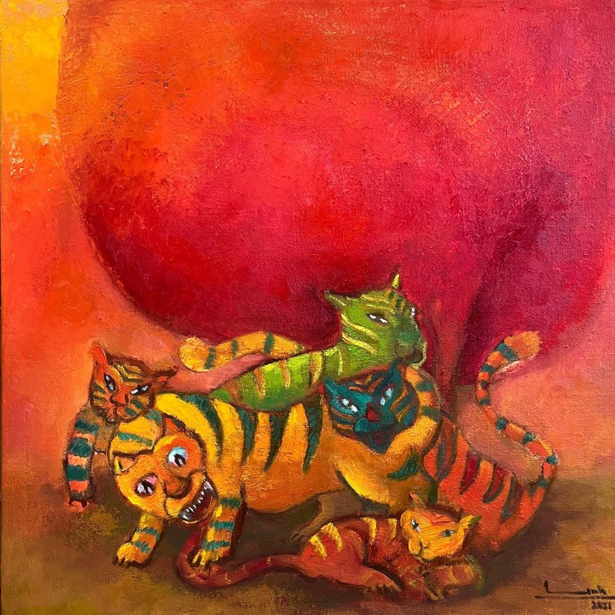 Thưởng lãm tranh “Tiễn Sửu đón Dần” trên nền tảng số ảnh 6 Thưởng lãm tranh “Tiễn Sửu đón Dần” trên nền tảng số ảnh 6