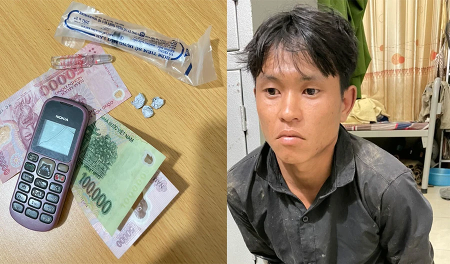 Lý Văn Đức và tang vật liên quan.