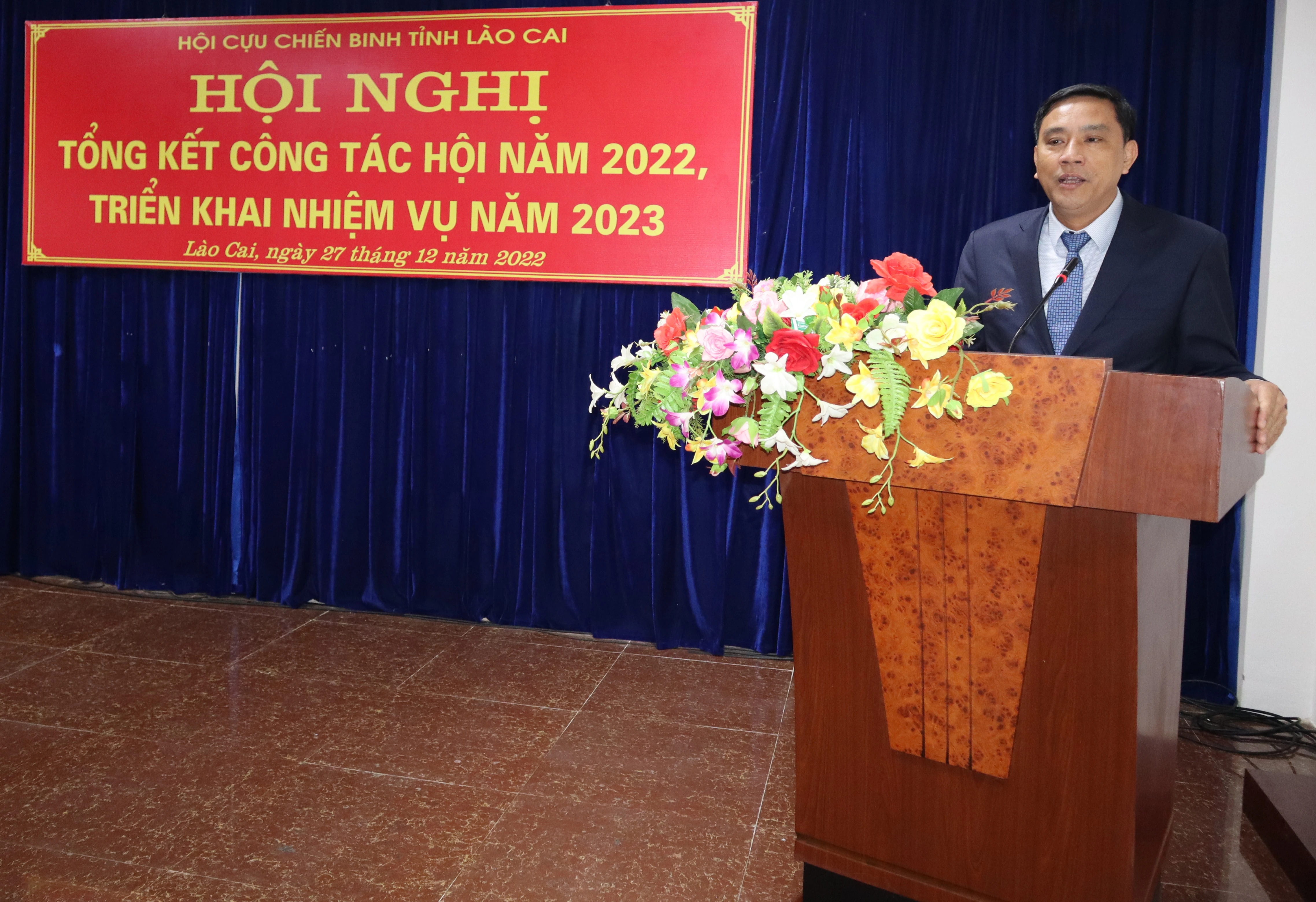 Đồng chí Hoàng Giang, Phó Bí thư Tỉnh ủy nhấn mạnh nhiệm vụ Hội Cựu chiến binh tỉnh và các cấp hội cần thực hiện trong thời gian tới.