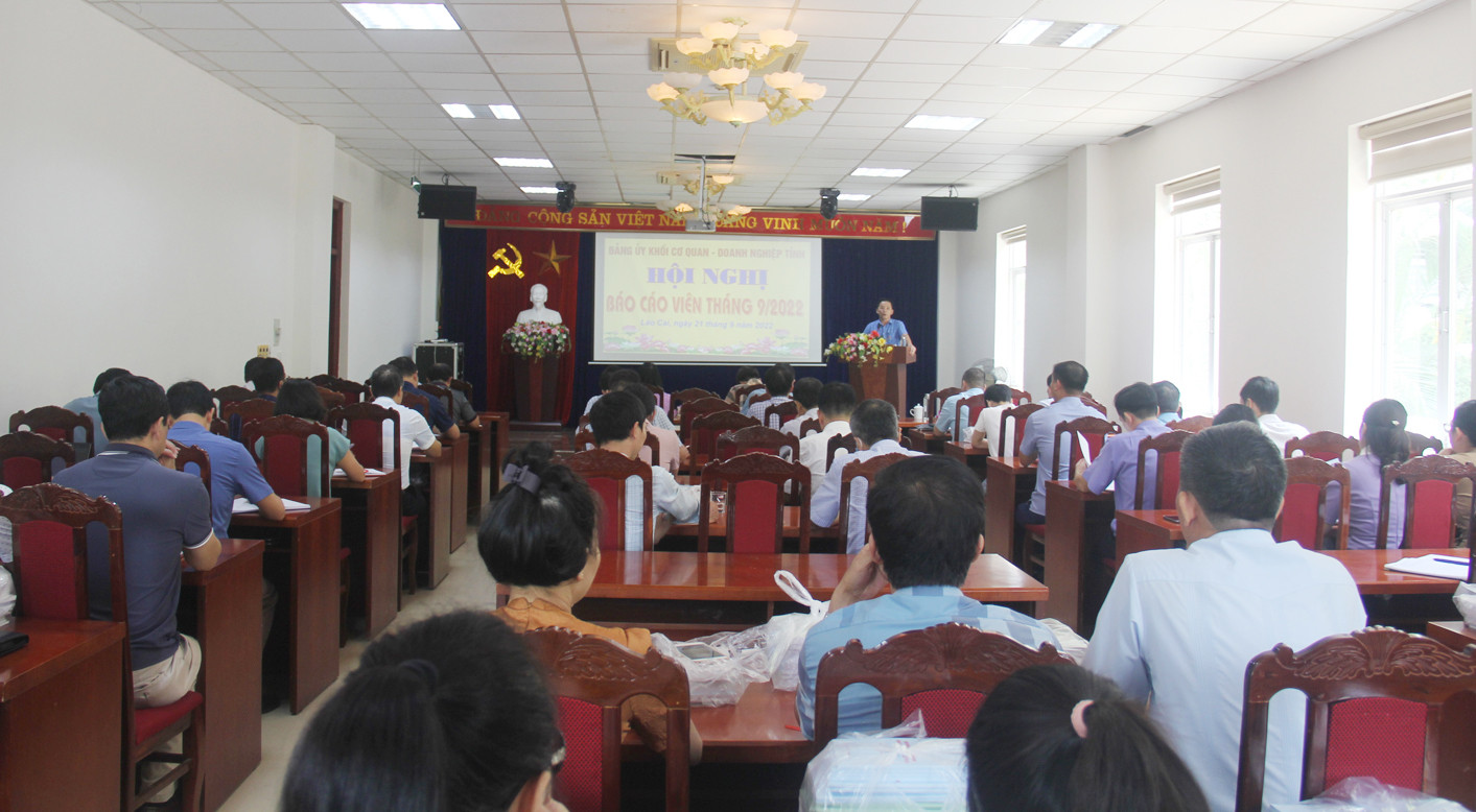 Hội nghị báo cáo viên tháng 9 năm 2022 của Đảng ủy Khối Cơ quan - Doanh nghiệp tỉnh. Hội nghị báo cáo viên tháng 9 năm 2022 của Đảng ủy Khối Cơ quan - Doanh nghiệp tỉnh.