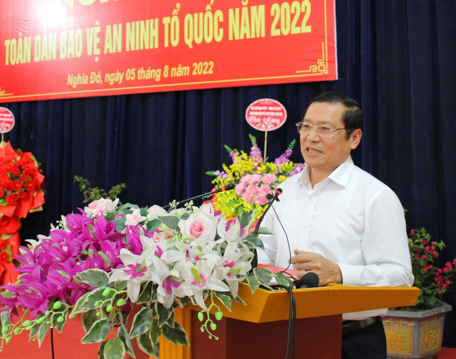 Đồng chí Lại Xuân Môn phát biểu tại ngày hội.