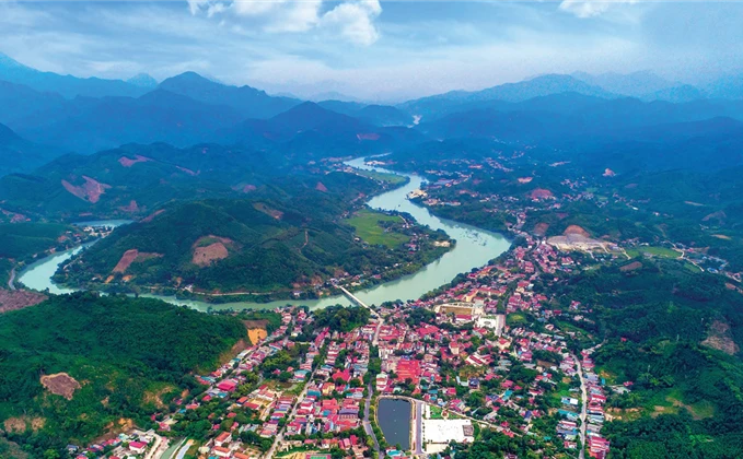 Một góc huyện Bảo Yên (Lào Cai) nhìn từ trên cao. Một góc huyện Bảo Yên (Lào Cai) nhìn từ trên cao.