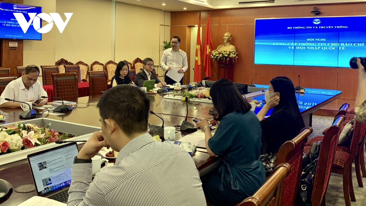 Hội nghị cung cấp thông tin báo chí về hội nhập kinh tế quốc tế.