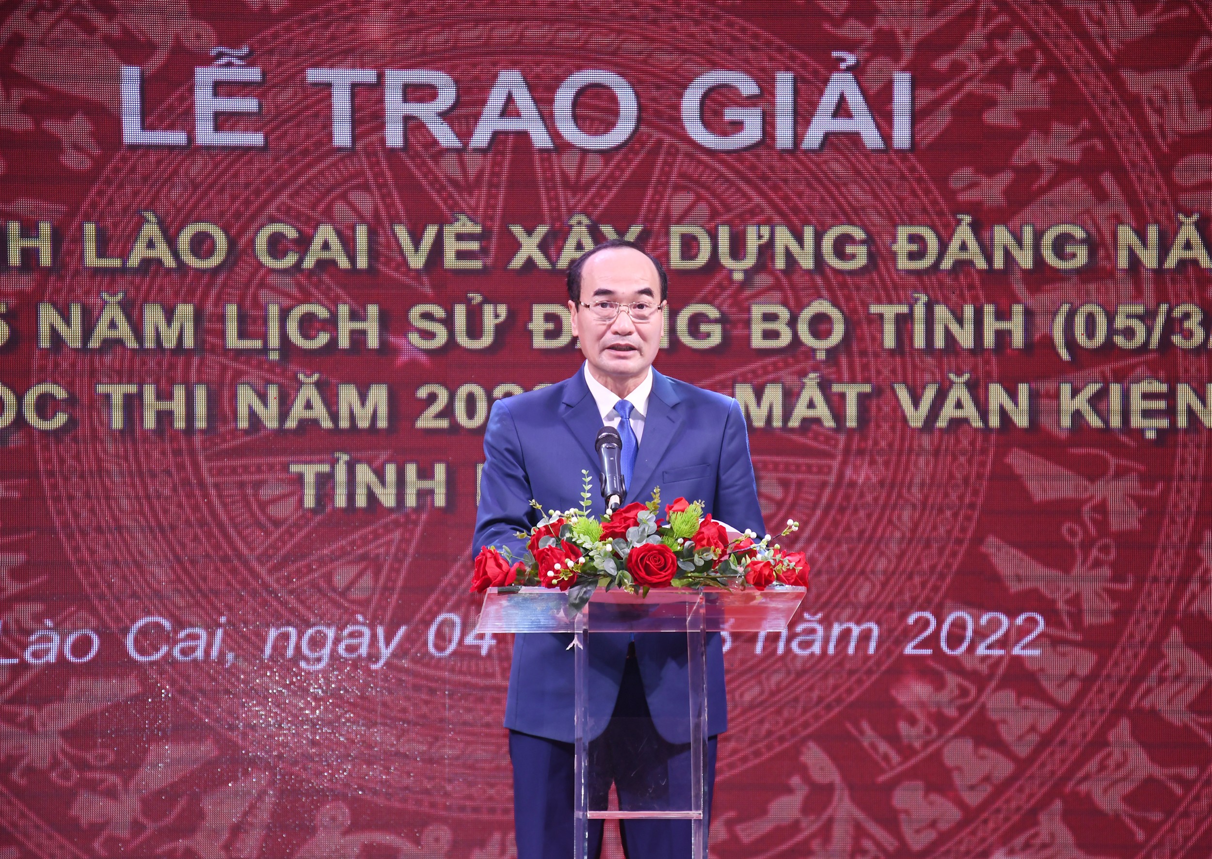 Phó Bí thư Thường trực Tỉnh ủy Vũ Xuân Cường phát biểu tại lễ trao giải.