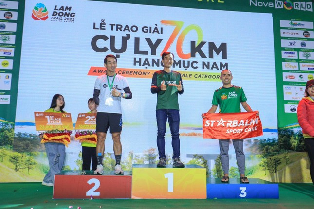 Giải Nhất hạng mục Nam 70 km thuộc về anh Trần Duy Quang với thời gian hoàn thành đường đua là 8 giờ 15 phút 18 giây.