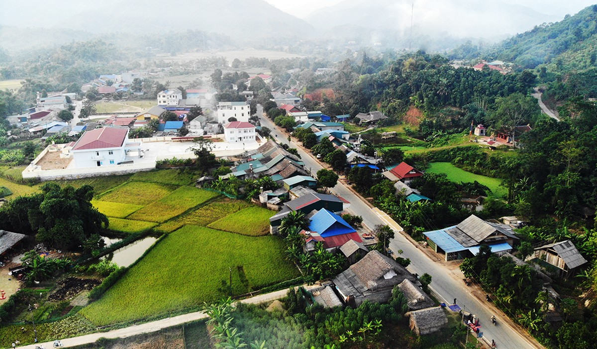 Xây dựng nông thôn mới đã giúp xã Nghĩa Đô xanh, sạch, đẹp.