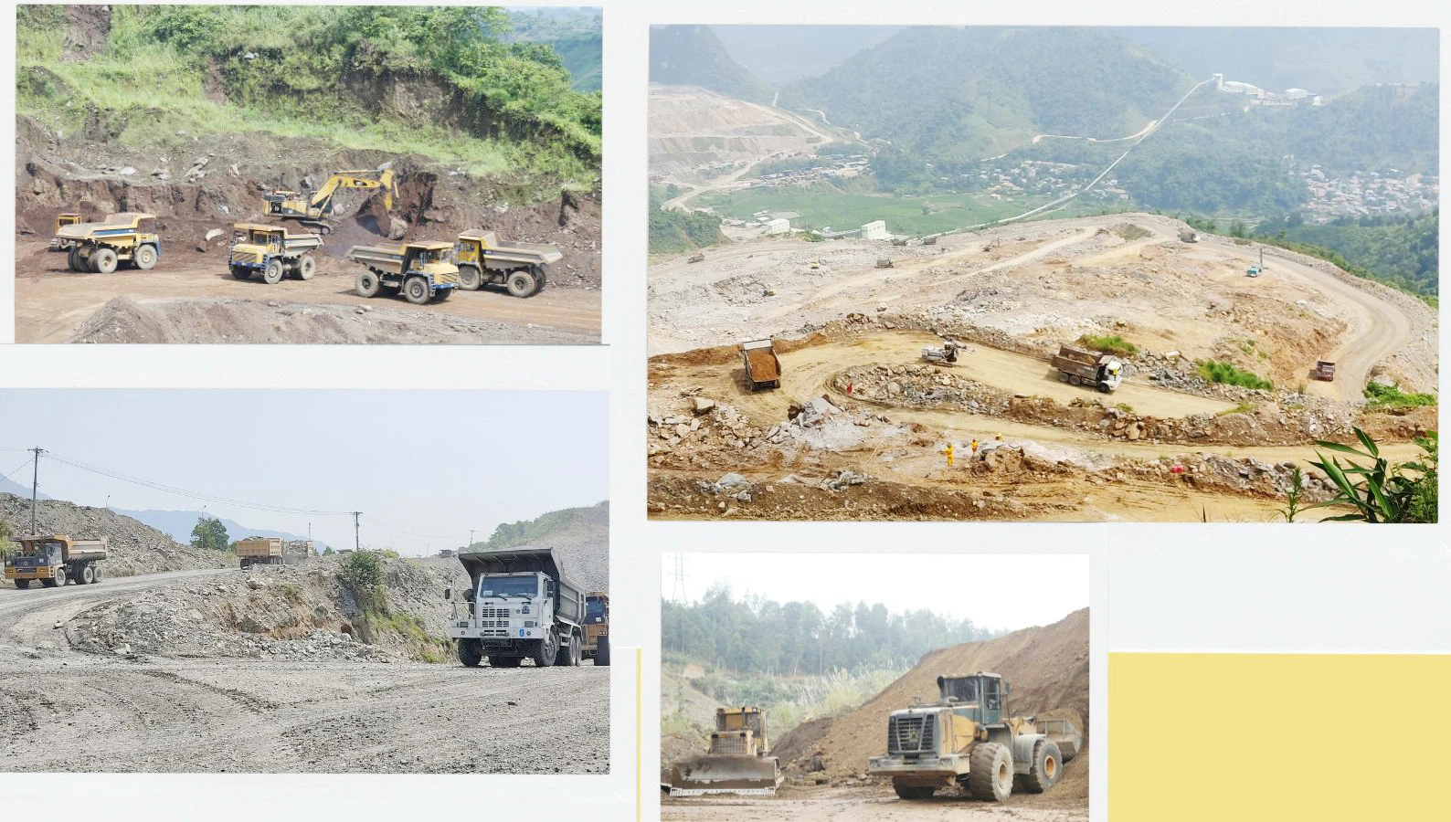 Nhộn nhịp trên công trường khai thác quặng.