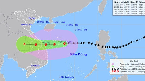 Vị trí và hướng di chuyển bão số 4 - Noru. Vị trí và hướng di chuyển bão số 4 - Noru.