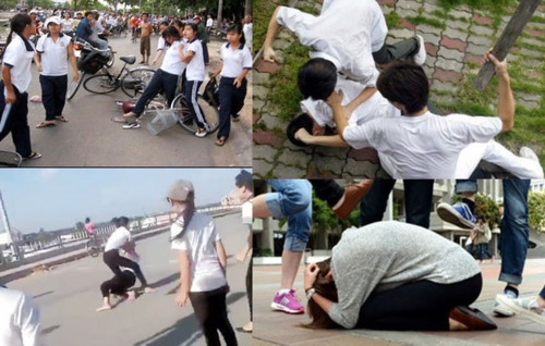 Bạo lực học đường đang là vấn đề được dư luận đặc biệt quan tâm. Tất cả chúng ta cùng phải chung tay để đẩy lùi vấn nạn này để những hình ảnh tiêu cực trên sẽ không còn xuất hiện trong môi trường giáo dục Bạo lực học đường đang là vấn đề được dư luận đặc biệt quan tâm. Tất cả chúng ta cùng phải chung tay để đẩy lùi vấn nạn này để những hình ảnh tiêu cực trên sẽ không còn xuất hiện trong môi trường giáo dục