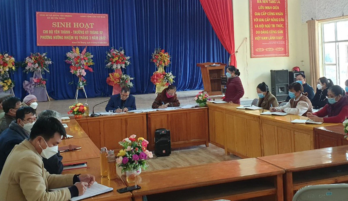 Bình quân tỷ lệ đảng viên sinh hoạt đảng của huyện Văn Bàn đạt trên 89% trong những tháng đầu năm 2022.