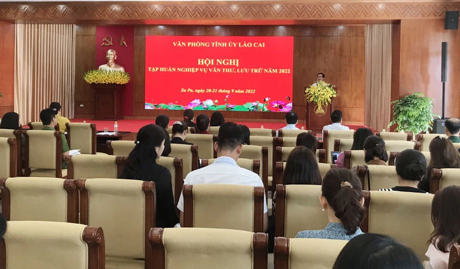 Quang cảnh lớp tập huấn.