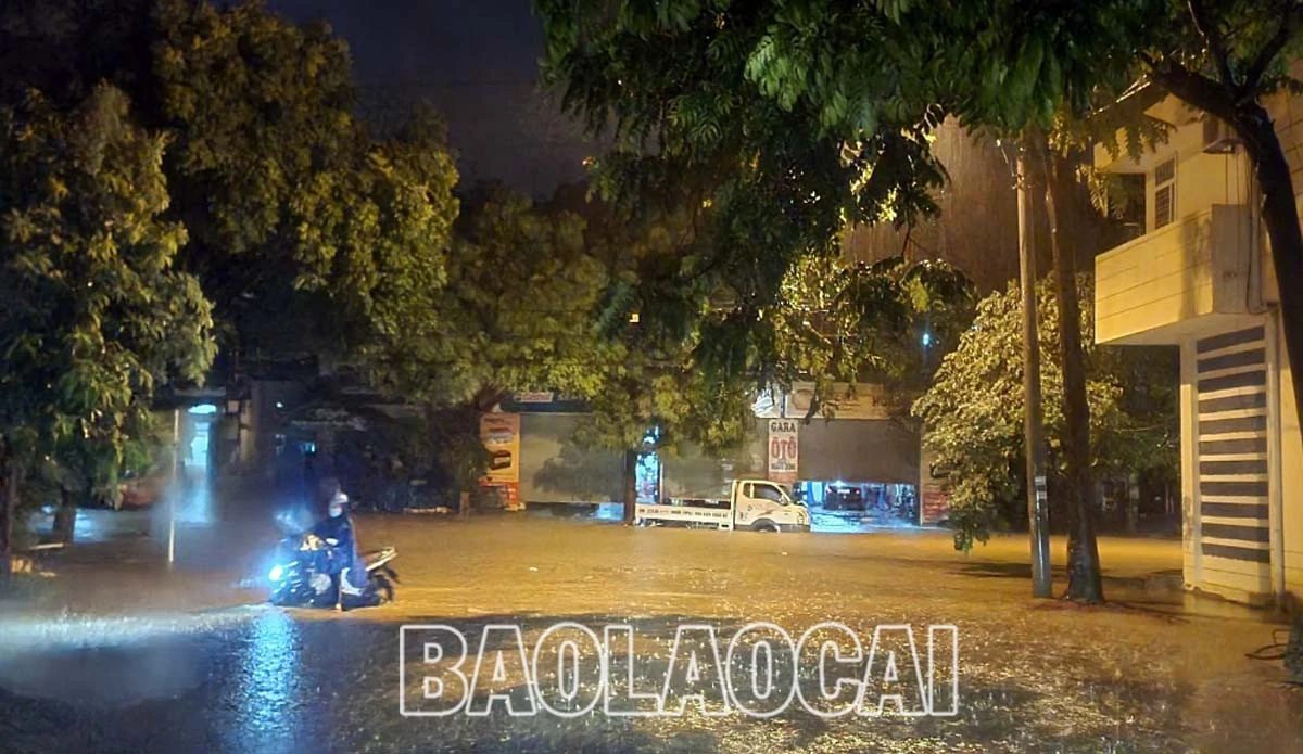 Mưa lớn, nhiều tuyến đường ở thành phố Lào Cai ngập sâu trong nước ảnh 11