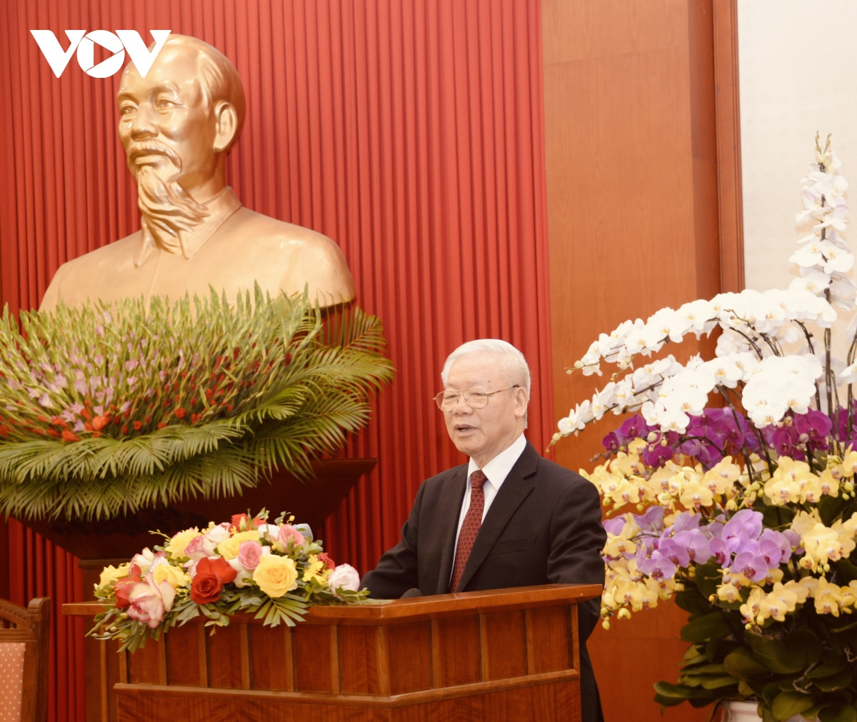 Tổng Bí thư Nguyễn Phú Trọng phát biểu tại buổi gặp mặt. Tổng Bí thư Nguyễn Phú Trọng phát biểu tại buổi gặp mặt.