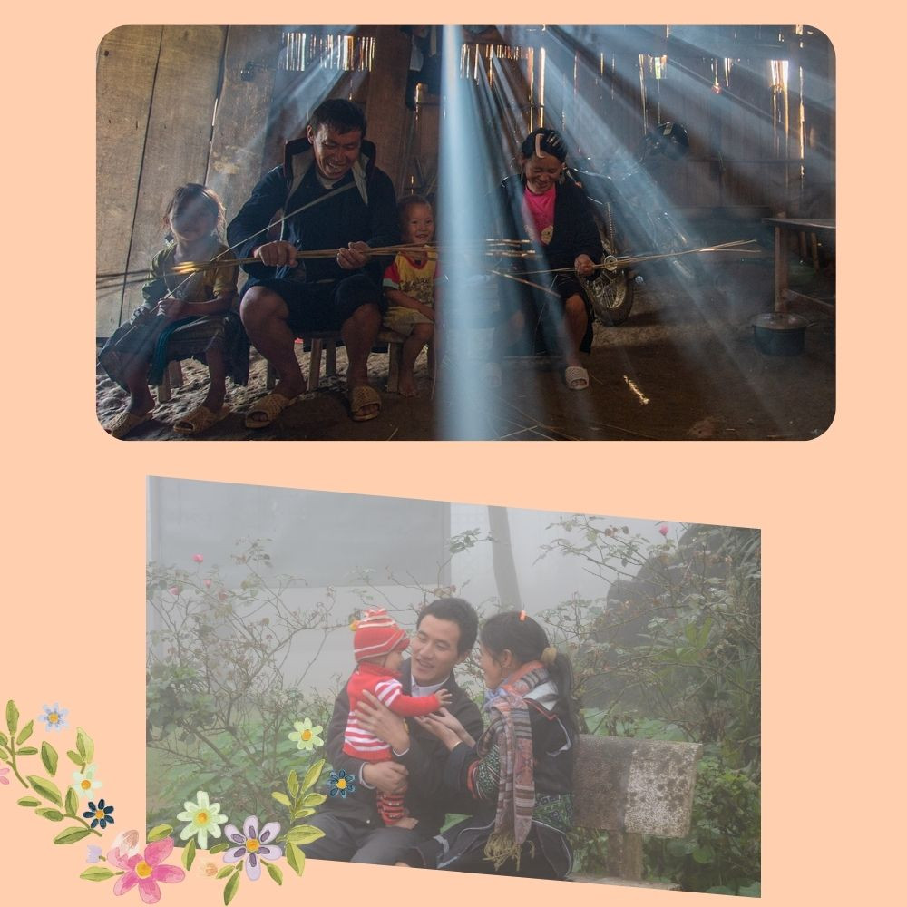 Khoảnh khắc hạnh phúc của hai vợ chồng trẻ người Mông vùng cao Si Ma Cai. Gia đình người Mông Bát Xát trên đường xuống chợ. Khoảnh khắc hạnh phúc của đôi vợ chồng trẻ người Mông Sa Pa. Hạnh phúc bình dị của vợ chồng người Mông Bắc Hà Hạnh phúc bình dị của người Hà Nhì ở xã Ý TÝ , xã Nậm Pung, huyện Bát Xát Hình ảnh đẹp của vợ chồng người Mông xã A Lù (Bát Xát). Ngày mới hạnh phúc của gia đình người Giáy tại Sa Pa.