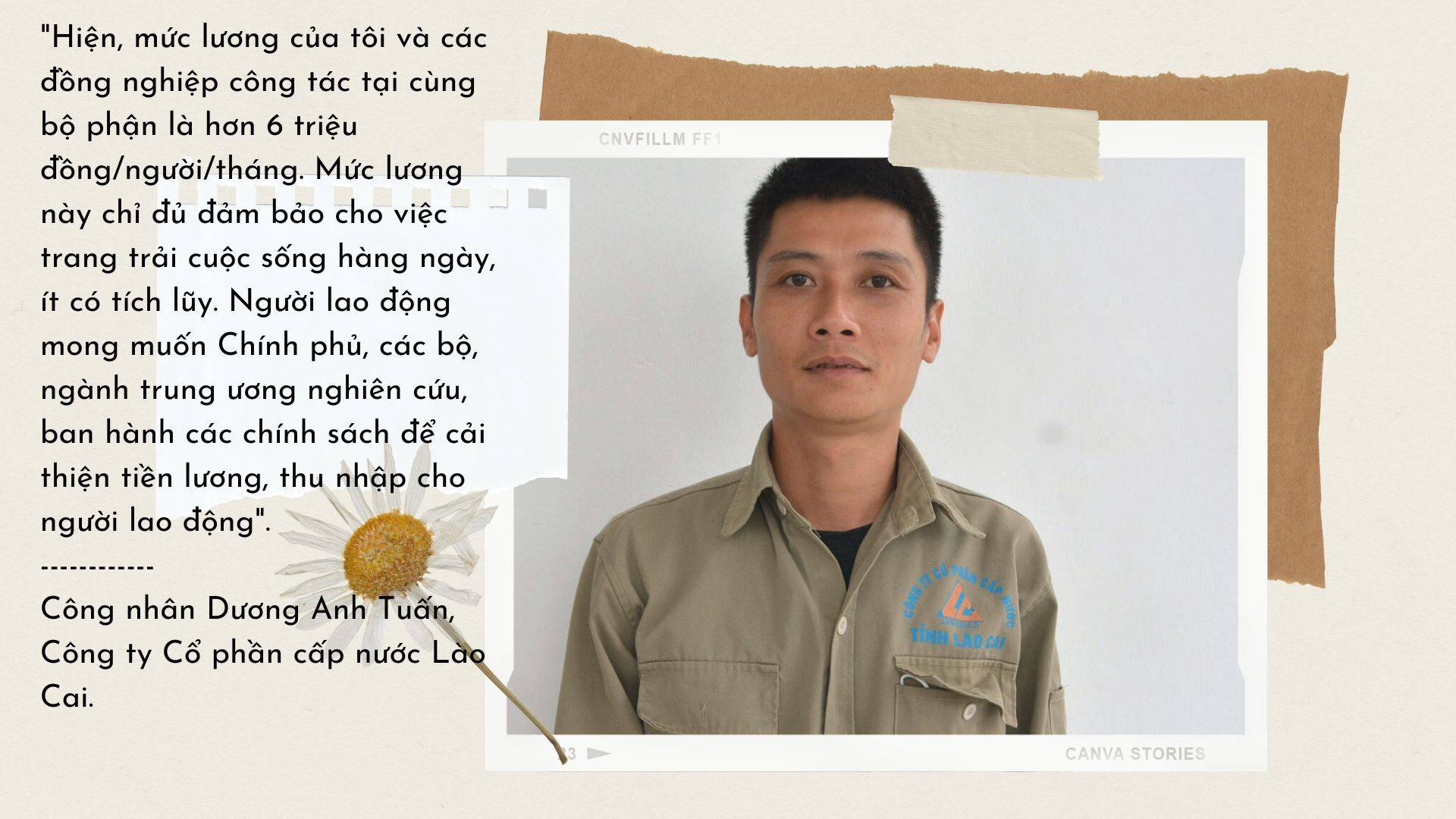 Công nhân Dương Anh Tuấn, Công ty Cổ phần Cấp nước Lào Cai.