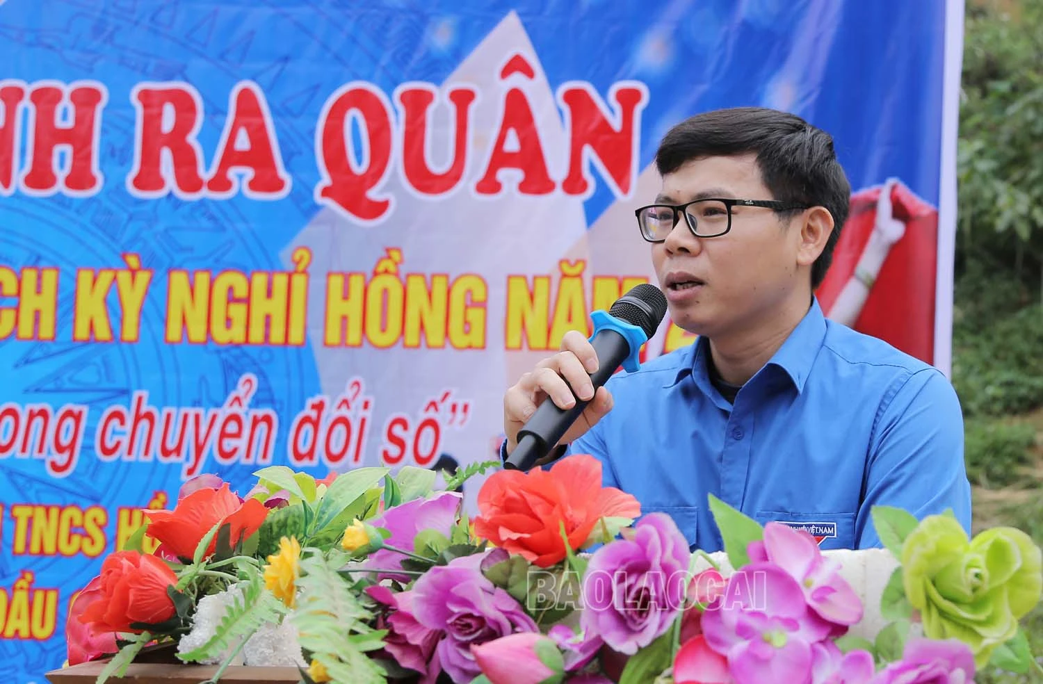 Bí thư Đoàn Khối Cơ quan – Doanh nghiệp tỉnh phát biểu tại chương trình.