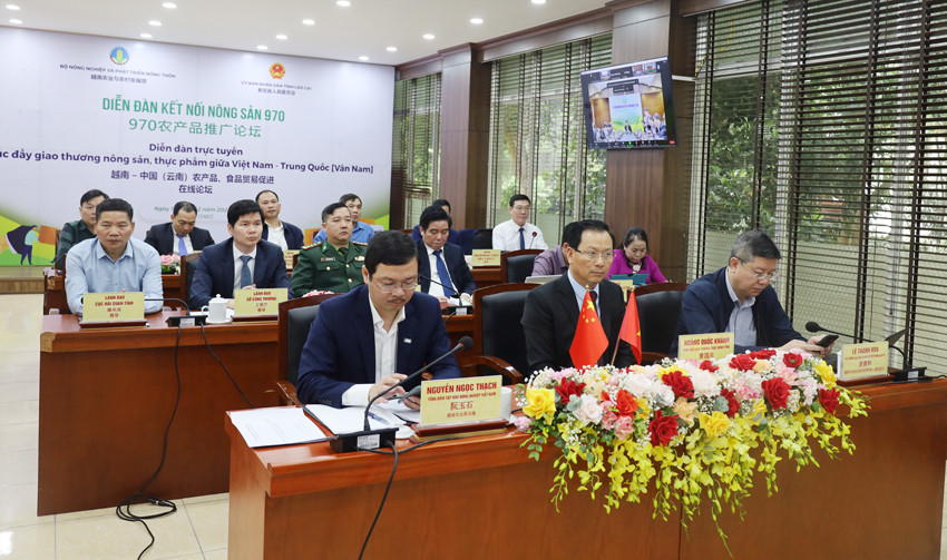 Các đại biểu tham dự diễn đàn tại điểm cầu tỉnh Lào Cai.