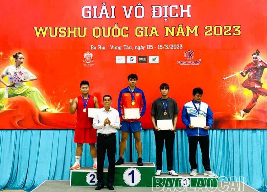 Đoàn thể thao Lào Cai giành 3 huy chương tại Giải vô địch Wushu quốc gia 2023 ảnh 1