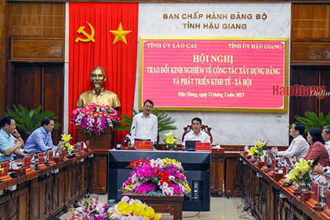 Tỉnh Hậu Giang và tỉnh Lào Cai trao đổi kinh nghiệm phát triển ảnh 2