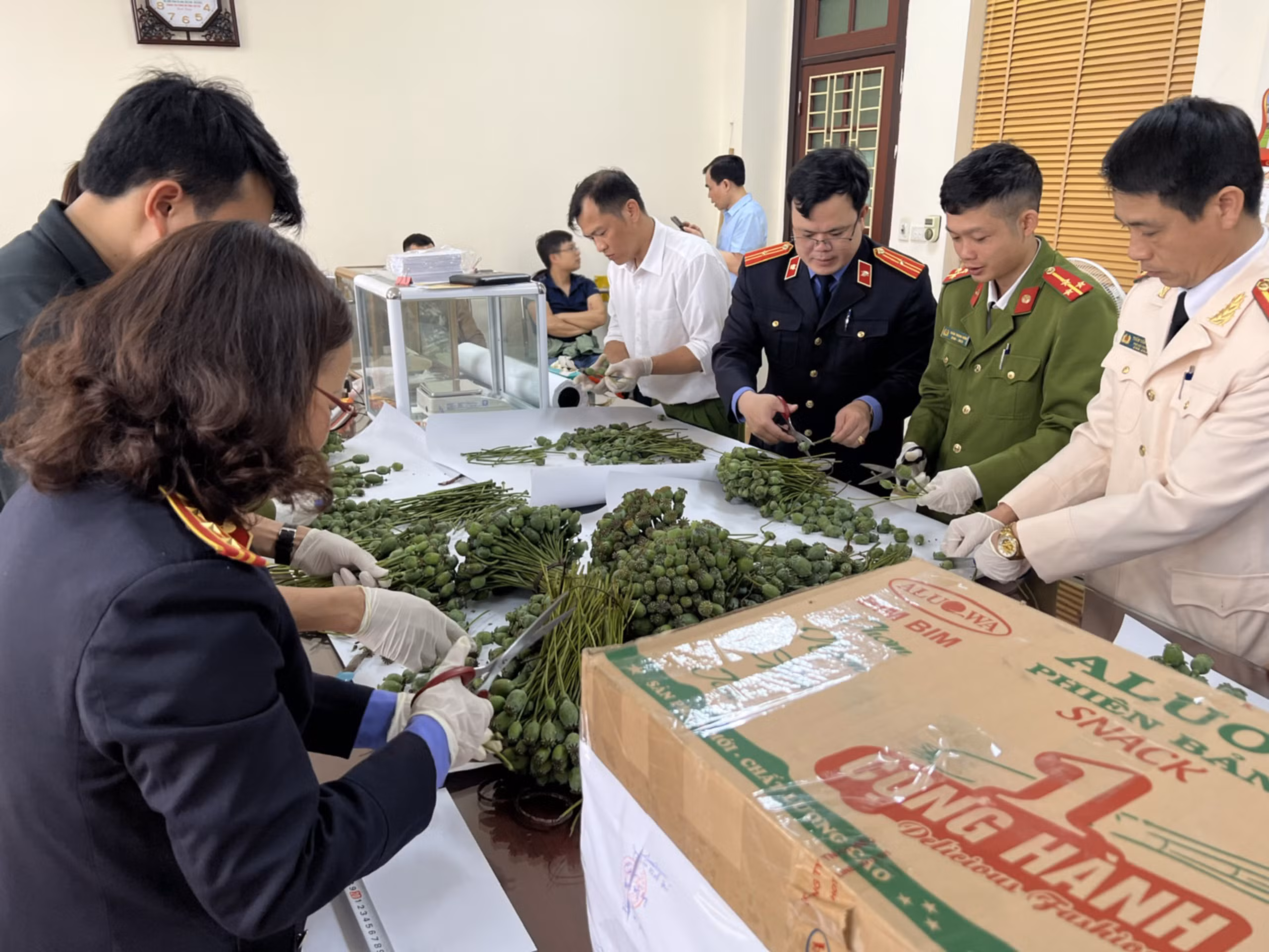 Lực lượng chức năng trưng cầu giám định tang vật của vụ án.