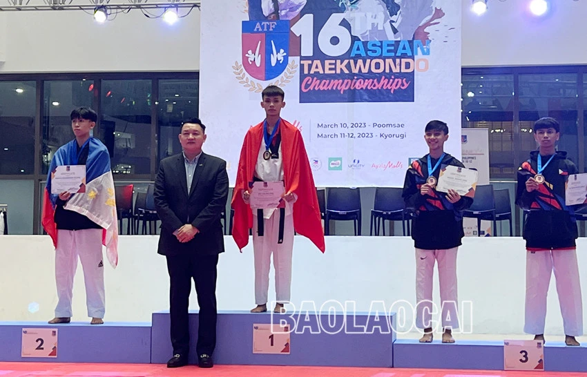Vận động viên Lào Cai giành Huy chương Vàng Giải Vô địch taekwondo Đông Nam Á ảnh 2 Vận động viên Lào Cai giành Huy chương Vàng Giải Vô địch taekwondo Đông Nam Á ảnh 2