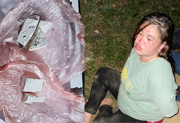 Hà Thị Ngoan và tang vật vụ án.