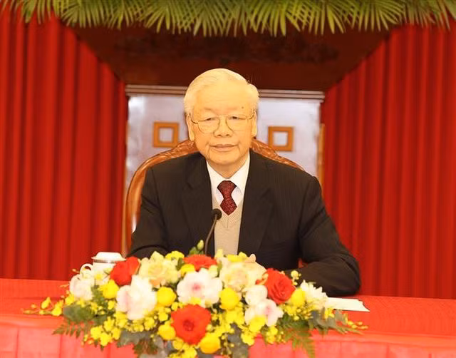 Tổng Bí thư Nguyễn Phú Trọng điện đàm cấp cao với Tổng thống Hoa Kỳ Joe Biden ảnh 1