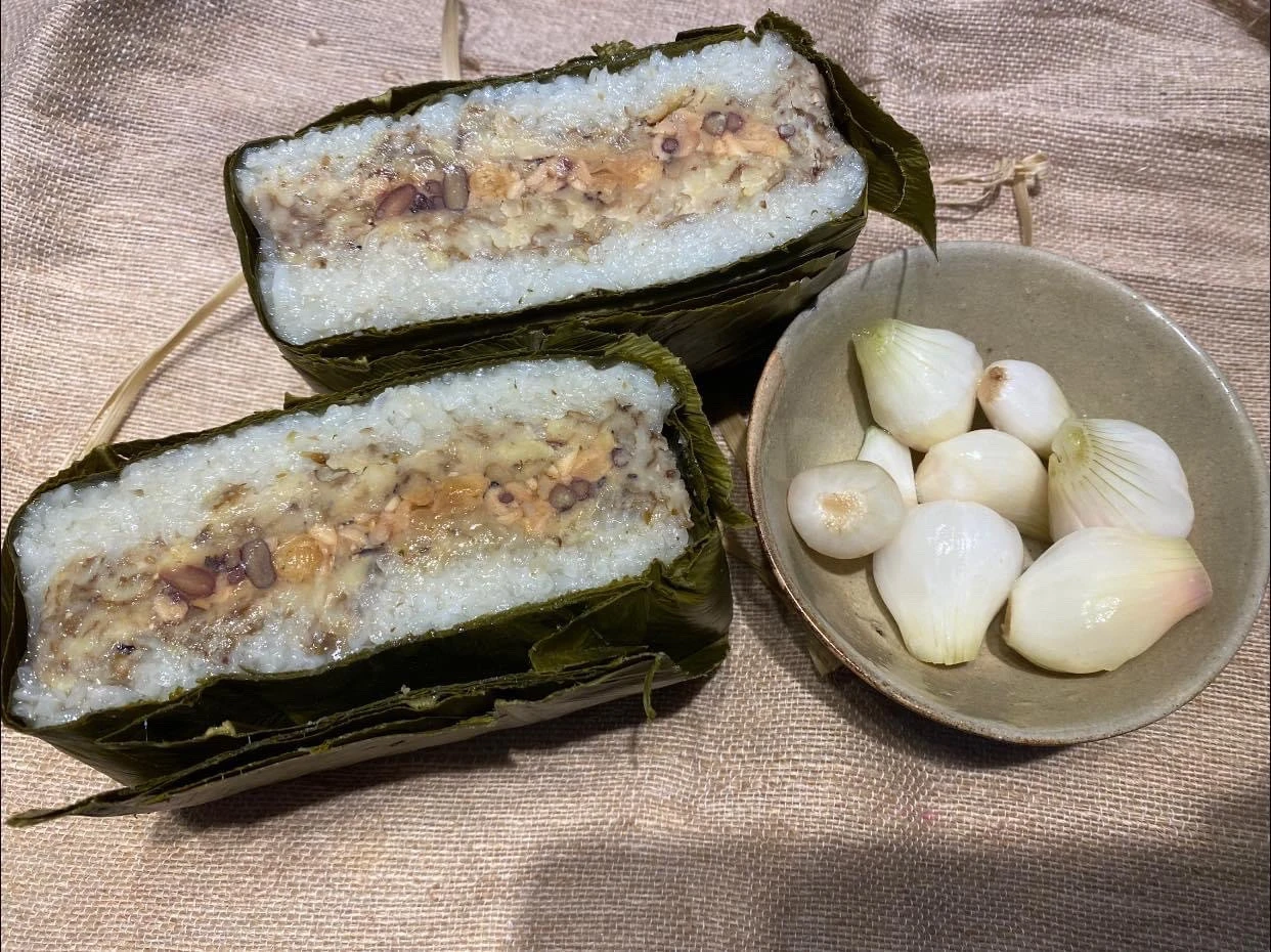 Bánh chưng được làm bằng nhân đỗ, không có thịt.