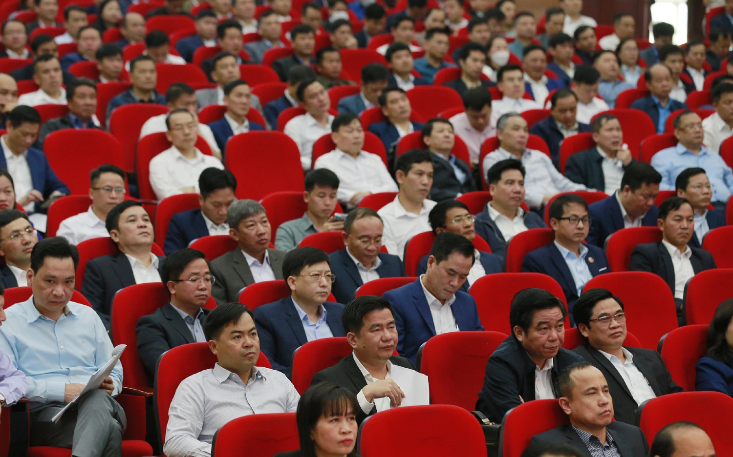 Các đại biểu dự hội nghị tại đầu cầu tỉnh.