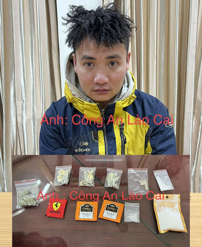 Đối tượng Trương Ngọc Hà Tuấn cùng tang vật. Đối tượng Trương Ngọc Hà Tuấn cùng tang vật.