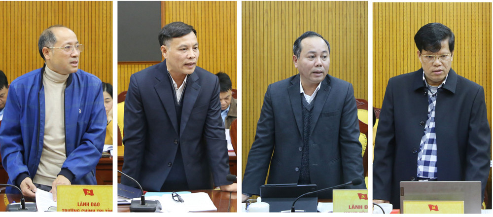 Lãnh đạo các đơn vị nêu ý kiến tại hội nghị.