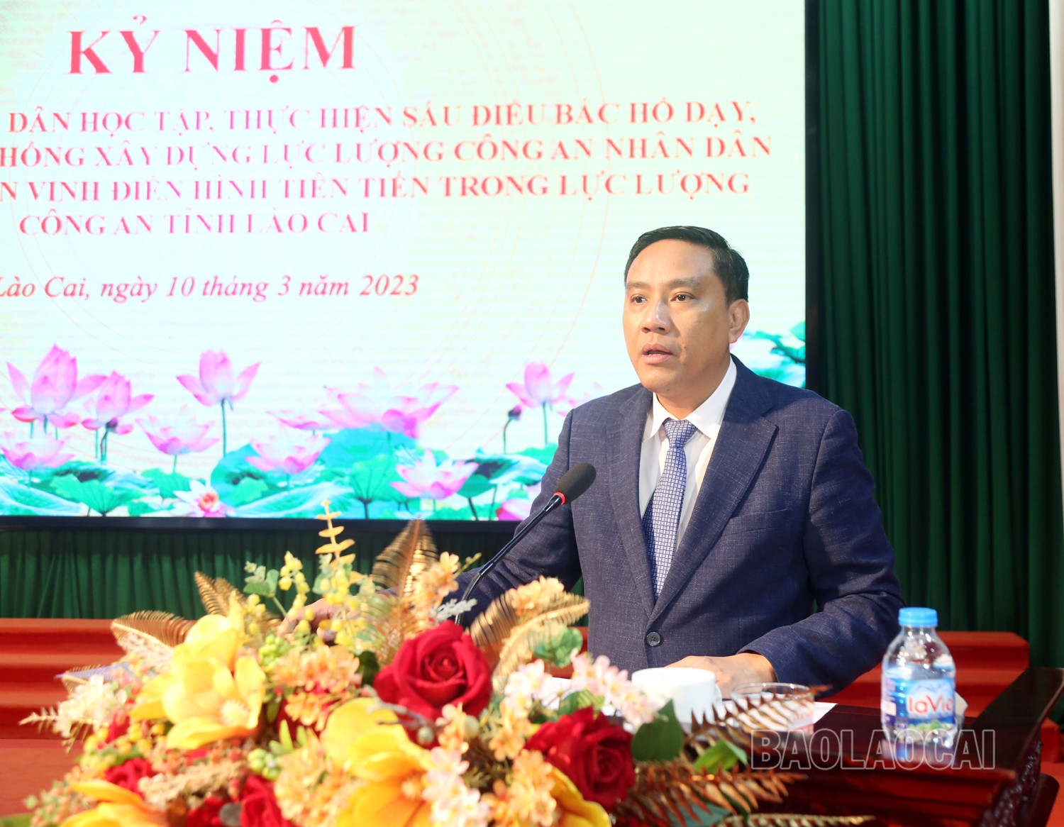 Đồng chí Hoàng Giang, Phó Bí thư Tỉnh ủy phát biểu tại lễ kỷ niệm.