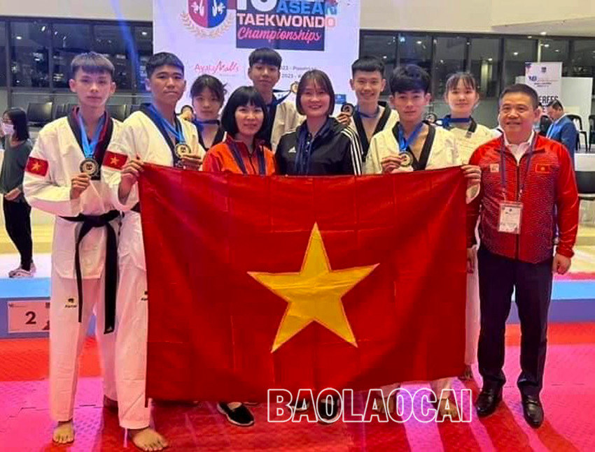 Vận động viên Lào Cai giành Huy chương Vàng Giải Vô địch taekwondo Đông Nam Á ảnh 3 Vận động viên Lào Cai giành Huy chương Vàng Giải Vô địch taekwondo Đông Nam Á ảnh 3