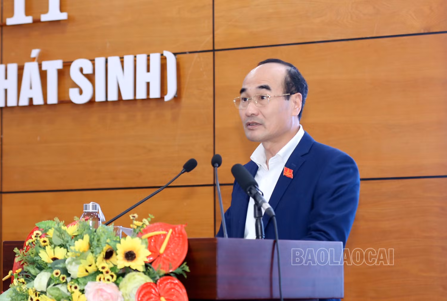 Đồng chí Vũ Xuân Cường, Phó Bí thư Thường trực Tỉnh ủy, Chủ tịch HĐND phát biểu khai mạc Kỳ họp.