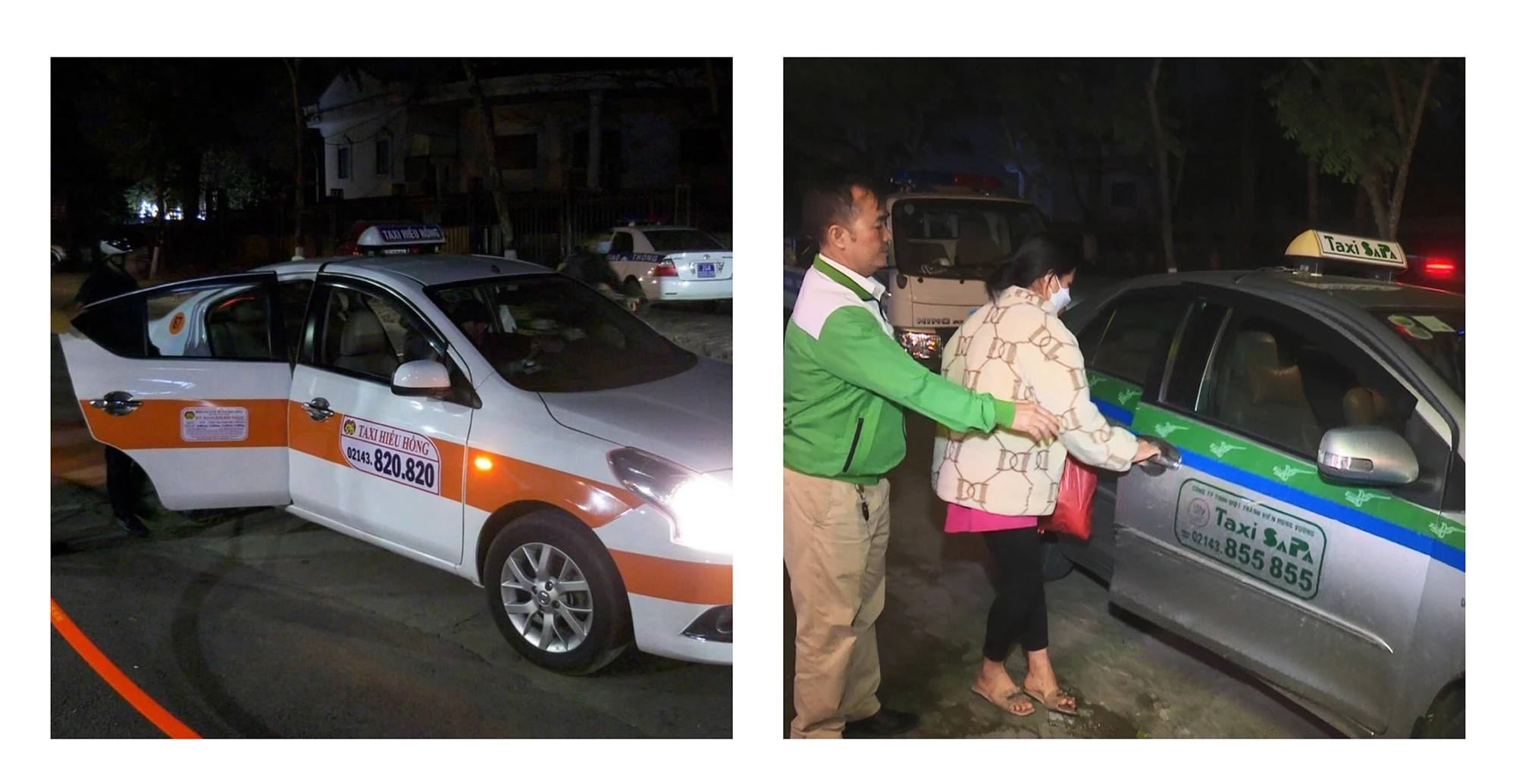 Xe taxi đưa người vi phạm về nồng độ cồn khi tham gia giao thông về nơi cư trú.