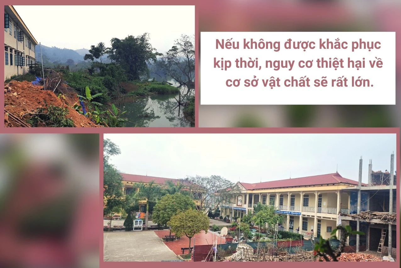 Cần sớm khắc phục sạt lở tại Trường THCS số 1 Phố Ràng (Bảo Yên) ảnh 4
