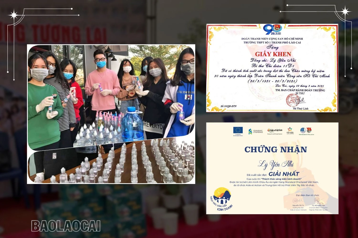 Yến Nhi là thành viên tích cực tham gia nhiều hoạt động vì cộng đồng và được ghi nhận bằng nhiều giấy khen, bằng khen.