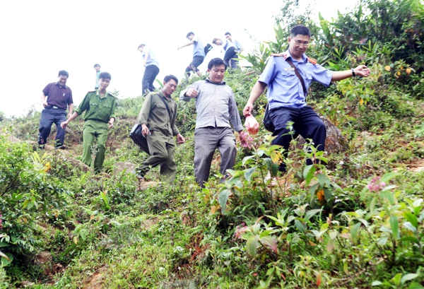 Kiểm sát viên cùng các lực lượng chức năng đến hiện trường khám nghiệm vụ việc.