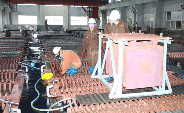 Dây chuyền sản xuất ở Nhà máy Luyện đồng Lào Cai.