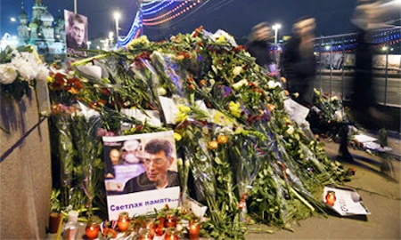 Hiện trường nơi ông B. Nemtsov bị sát hại.