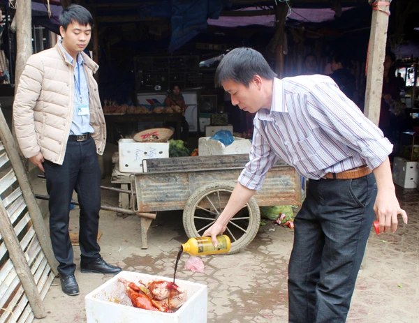 Tiêu hủy gia cầm đông lạnh không rõ nguồn gốc, xuất xứ.