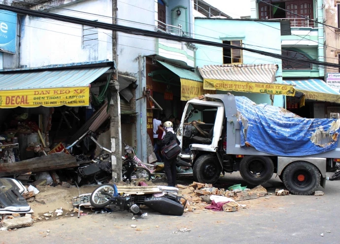 Hiện trường vụ tai nạn.