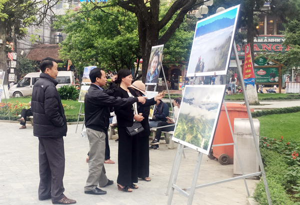 Du khách chiêm ngưỡng những bức ảnh trưng bày tại Lễ hội mùa hè Sa Pa 2018. Du khách chiêm ngưỡng những bức ảnh trưng bày tại Lễ hội mùa hè Sa Pa 2018.