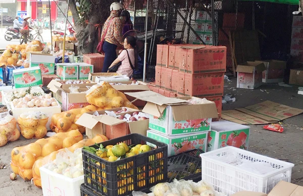 Phong phú các loại trái cây tại chợ đầu mối.