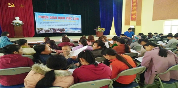 100% Lao đông đến Trung tâm đều được tư vấn, giới thiệu việc làm với các ngành nghề phù hợp với trình độ. Ngoài việc giới thiệu việc làm trong nước, Trung tâm còn đẩy mạnh công tác tư vấn, giới thiệu việc làm sang các thị trường ngoài nuớc: Trung Quốc, Hàn Quốc, Nhật Bản… Đẩy mạnh công tác giới thiệu học nghề, liên kết đào tạo, đào tạo nghề cho lao động được hưởng chế độ Bảo hiểm thất nghiệp và lao động có nhu cầu 100% người lao động thất nghiệp đến Trung tâm đều được tư vấn, giải quyết chế độ đúng quy định.