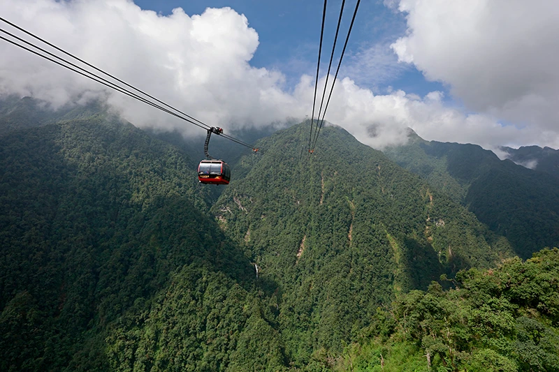 Chiêm ngưỡng ruộng bậc thang xanh ngắt tại bản Cát Cát. Một thác nước trong rừng Vườn Quốc gia Hoàng Liên. Vẻ đẹp ruộng bậc thang khiến cho du khách rất thích thú. Càng lên cao phong cảnh càng hùng vỹ. Khoảnh khắc hiếm có khi biển mây xuất hiện tại độ cao 3.000 mét. Mây phủ trắng xóa tạo nên khung cảnh huyền ảo. Quần thể chùa trên đỉnh Fansipan ngỡ như thiên đường. Ngẫu hứng trên đỉnh Fansipan. Fansipan là điểm đến không thể thiếu của du khách khi đến với Sa Pa. Fansipan lung linh về đêm. Bình minh xuất hiện như “tiên cảnh” tại quần thể Fansipan.