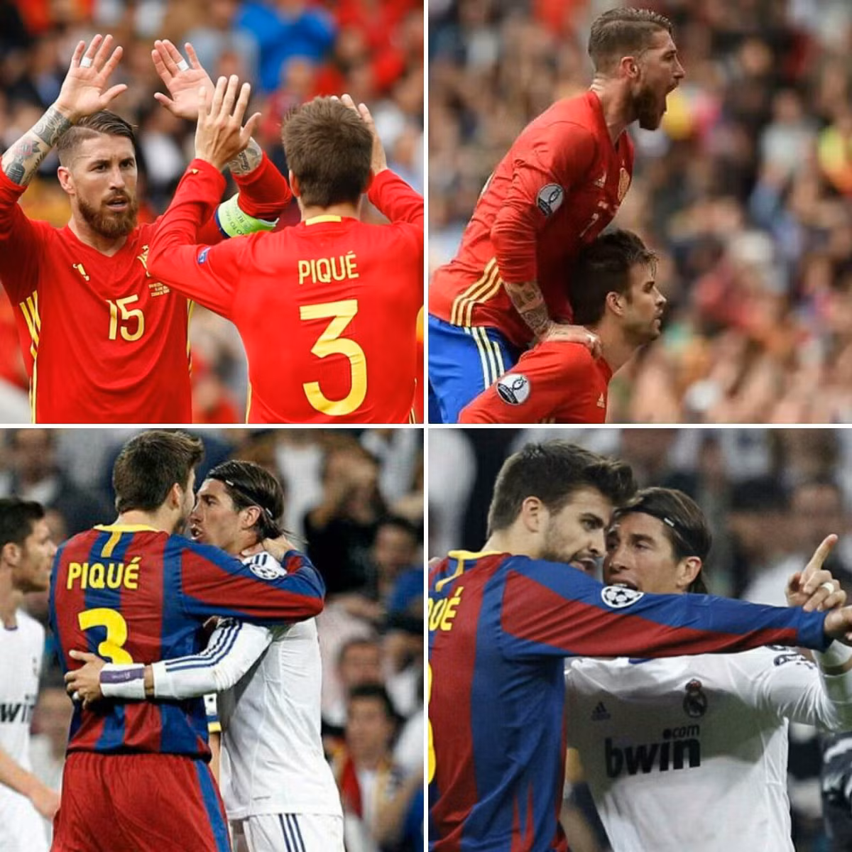 Ramos và Pique là đồng đội ăn ý ở tuyển Tây Ban Nha, nhưng là kẻ thù không đội trời chung khi về CLB.