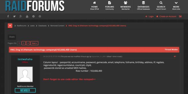 Hơn 163 triệu tài khoản Zing ID bị rao bán ở nước ngoài, VNG bảo vẫn an toàn ảnh 1