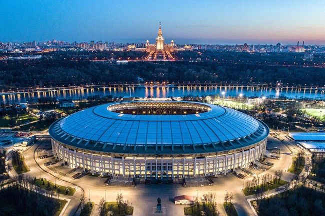 Sân vận động Luzhniki, nơi sẽ diễn ra 7 trận thi đấu trong khuôn khổ World Cup 2018. Ảnh:highsnobiety.com